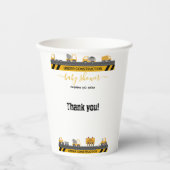 Bulldozer-Kinderdusche im Bauwesen Pappbecher (Vorderseite)