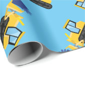 Bulldozer Niedlich 1. Geburtstag Party Bau Geschenkpapier (Rolleneckpunkt)