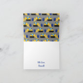 Bulldozer Niedlich 1. Geburtstag Party Bau Karte (Innenseite)