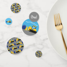 Bulldozer Niedlich 1. Geburtstag Party Bau