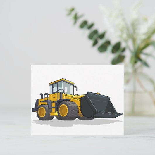 Bulldozer Postkarte (Stehend Vorderseite)