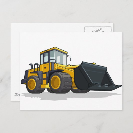 Bulldozer Postkarte (Vorne/Hinten)