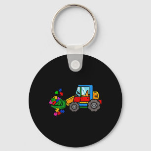 Bulldozer-Puzzle Autismus-Bewusstseinsmonat Kleink Schlüsselanhänger
