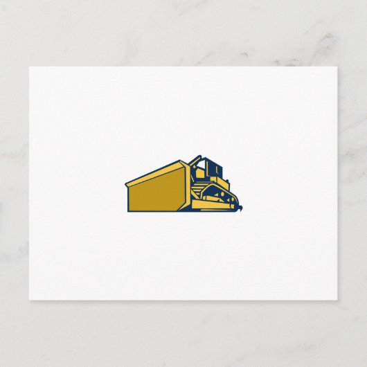 Bulldozer-Retro Postkarte (Vorderseite)