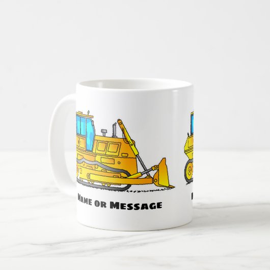 Bulldozer-Tasse, Baggerarbeiten, Tasse, Bauthema Kaffeetasse (Vorderseite Links)