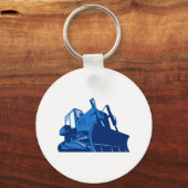 Bulldozer vorne Retro Schlüsselanhänger (Vorderseite)