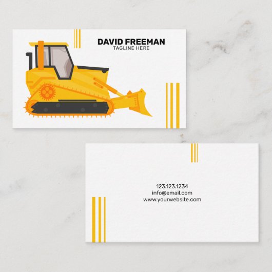 Bulldozer Weiße Konstruktionsausrüstung Visitenkarte (Vorne/Hinten)