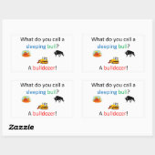 Bulldozer-Witz Rechteckiger Aufkleber (Blatt)