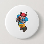 Bulle beim Sport mit Fußball und Helm Button (Vorderseite)