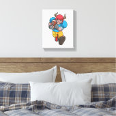 Bulle beim Sport mit Fußball und Helm Leinwanddruck (Insitu (Schlafzimmer))