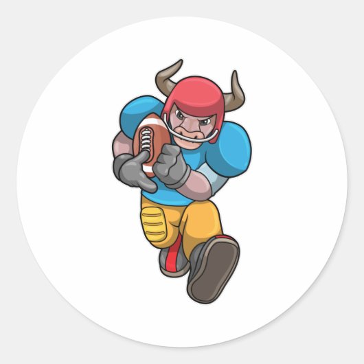 Bulle beim Sport mit Fußball und Helm Runder Aufkleber (Vorderseite)