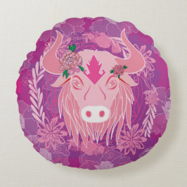 Bulle Blume des Lebens Rundes Kissen