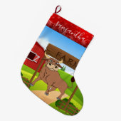 Bulle der Kuh-Farm Weihnachtsfest Strumpf Großer Weihnachtsstrumpf (Vorderansicht (hängend))