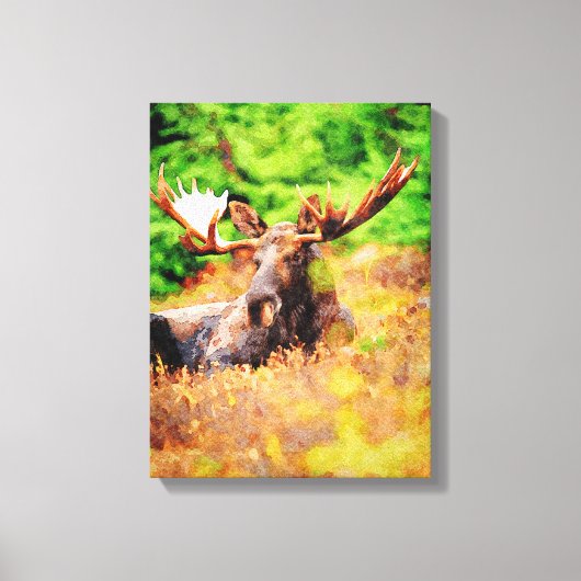 Bulle Elche, die Wasserfarbe Farbe Farbe Farbe Wil Leinwanddruck (Vorderseite)