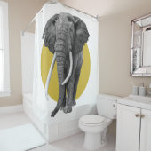 Bulle Elefant - in Goldstift Zeichnend Duschvorhang (Beispiel)