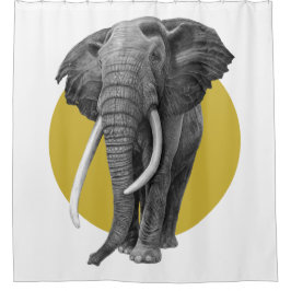 Bulle Elefant - in Goldstift Zeichnend Duschvorhang