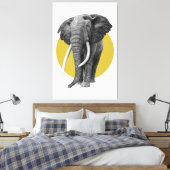 Bulle Elefant - in Goldstift Zeichnend Leinwanddruck (Insitu (Schlafzimmer))