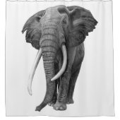 Bulle Elefant - Zeichnend im Stift Duschvorhang (Vorderseite)
