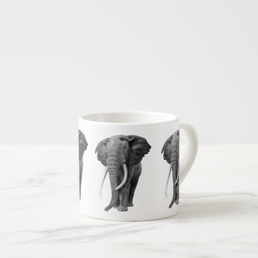 Bulle Elefant - Zeichnend im Stift Espressotasse (Vorderseite Rechts)