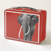 Bulle Elefant - Zeichnend im Stift Metall Brotdose (Vorderseite)