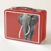 Bulle Elefant - Zeichnend im Stift Metall Brotdose (Rückseite)