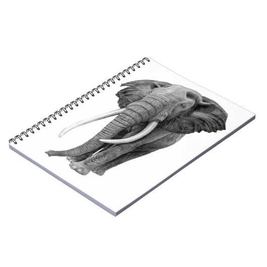 Bulle Elefant - Zeichnend im Stift Notizblock (Linke Seite)