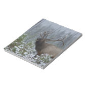Bulle Elk im Schnee rufen, buglen, Gelbstein Notizblock (Rotiert)