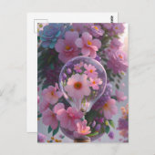 Bulle in Blume, Postüberquerung Postkarte (Vorne/Hinten)