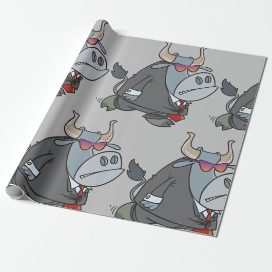 Bulle in einem Anzug-Umschlagpapier Geschenkpapier (Ungerollt)