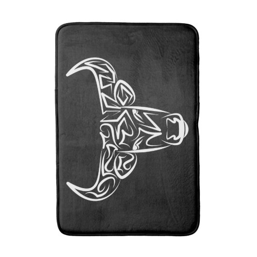 Bulle schwarz-weiß / Ox Badematte (Vorderseite Vertikal)