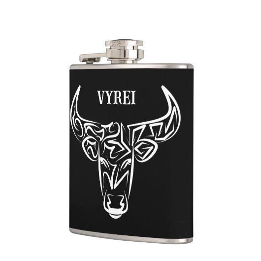 Bulle schwarz-weiß / Ox Flachmann (Links)