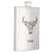 Bulle schwarz-weiß / Ox Flachmann (Rechts)