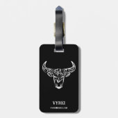 Bulle schwarz-weiß / Ox Gepäckanhänger (Rückseite vertikal)