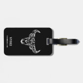 Bulle schwarz-weiß / Ox Gepäckanhänger (Rückseite horizontal)