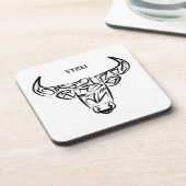 Bulle schwarz-weiß / Ox Getränkeuntersetzer (Linke Seite)