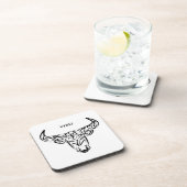 Bulle schwarz-weiß / Ox Getränkeuntersetzer (Rechte Seite)