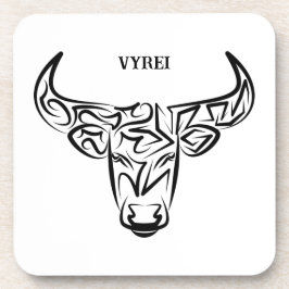 Bulle schwarz-weiß / Ox Getränkeuntersetzer