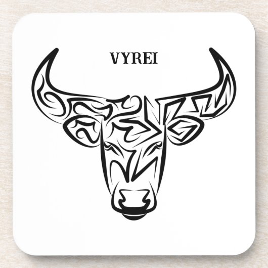 Bulle schwarz-weiß / Ox Getränkeuntersetzer (Vorderseite)