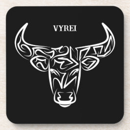 Bulle schwarz-weiß / Ox Getränkeuntersetzer