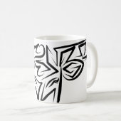 Bulle schwarz-weiß / Ox Kaffeetasse (VorderseiteRechts)