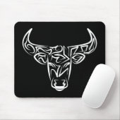 Bulle schwarz-weiß / Ox Mousepad (Mit Mouse)
