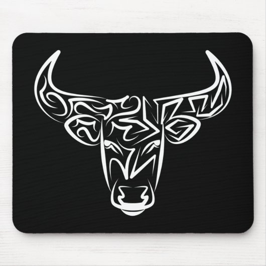 Bulle schwarz-weiß / Ox Mousepad (Vorne)