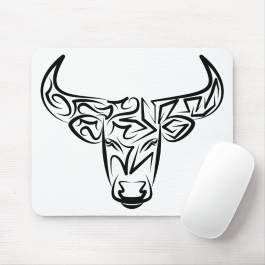 Bulle schwarz-weiß / Ox Mousepad (Mit Mouse)