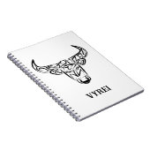 Bulle schwarz-weiß / Ox Notizblock (Rechte Seite)