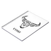 Bulle schwarz-weiß / Ox Notizblock (Linke Seite)