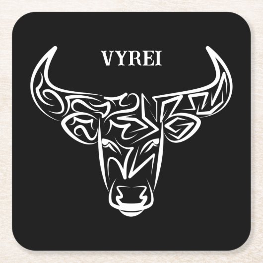 Bulle schwarz-weiß / Ox Rechteckiger Pappuntersetzer (Vorderseite)