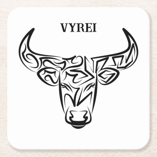 Bulle schwarz-weiß / Ox Rechteckiger Pappuntersetzer (Vorderseite)