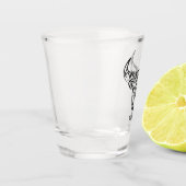 Bulle schwarz-weiß / Ox Schnapsglas (Links)