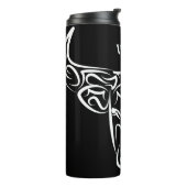 Bulle schwarz-weiß / Ox Thermosbecher (Nach links gedreht)