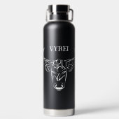 Bulle schwarz-weiß / Ox Trinkflasche (Rückseite)